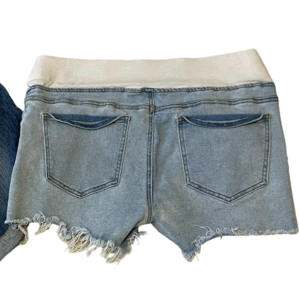 Maternity Denim Shorts Size L/10 - Picture 2 of 4